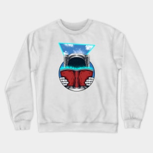 Astronaut Reading A Book Illustration Crewneck Sweatshirt